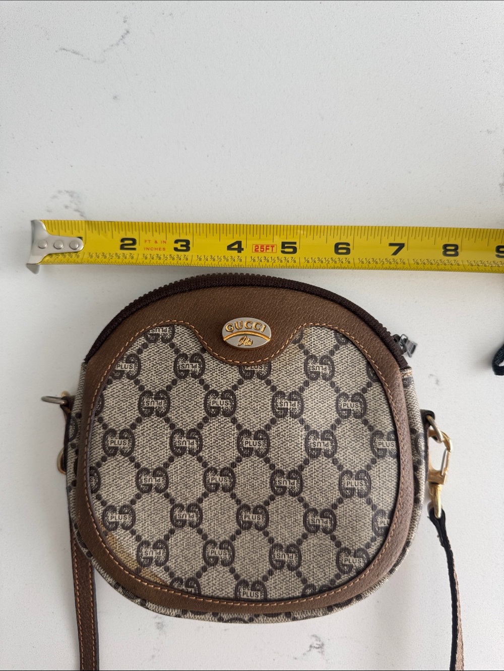 Gucci Beige and Brown Monogram Crossbody Bag - Picture 9 of 10